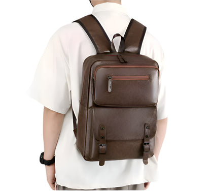Leren Rugzak Heren - Grote Laptop Rugzak voor School en Reis 3