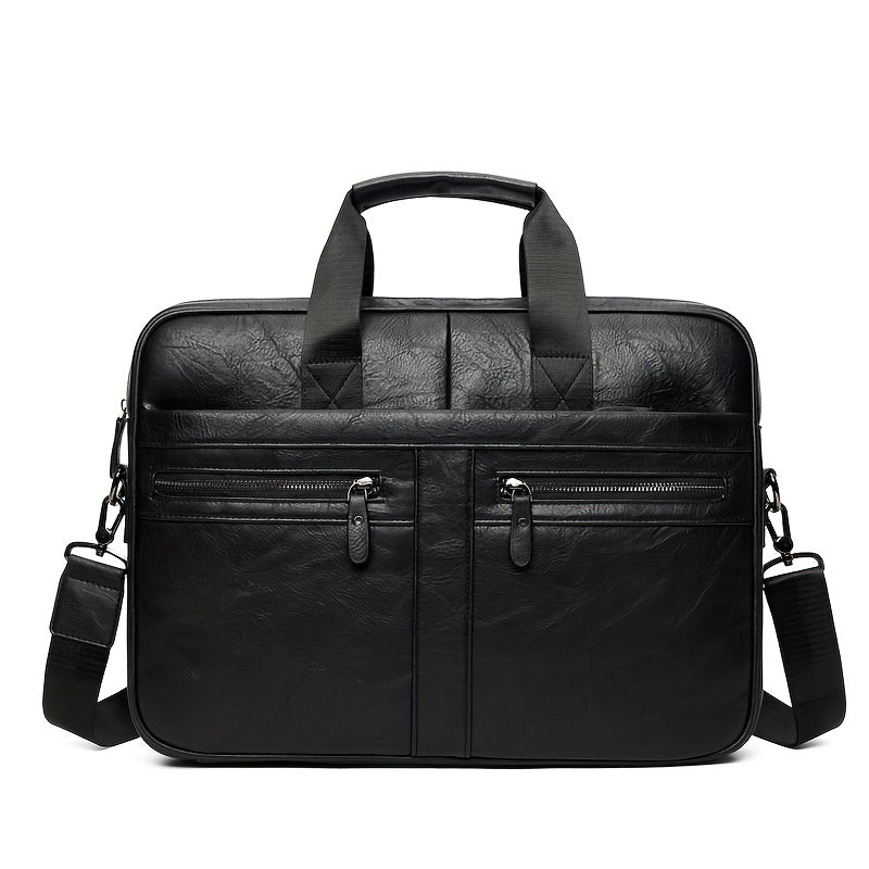 Leren Tas Heren - Waterdichte Laptoptas Vintage Schooltas 0