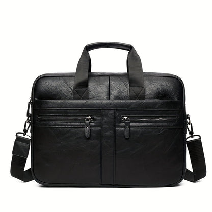 Leren Tas Heren - Waterdichte Laptoptas Vintage Schooltas 0