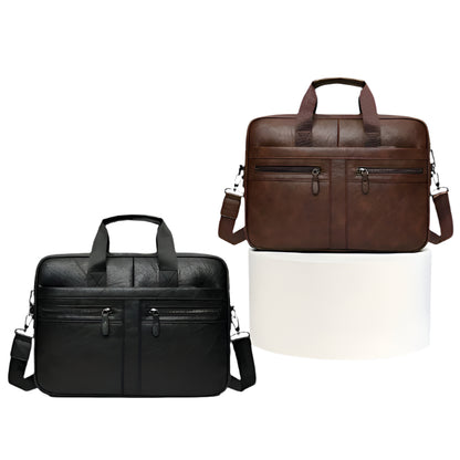 Leren Tas Heren - Waterdichte Laptoptas Vintage Schooltas 3