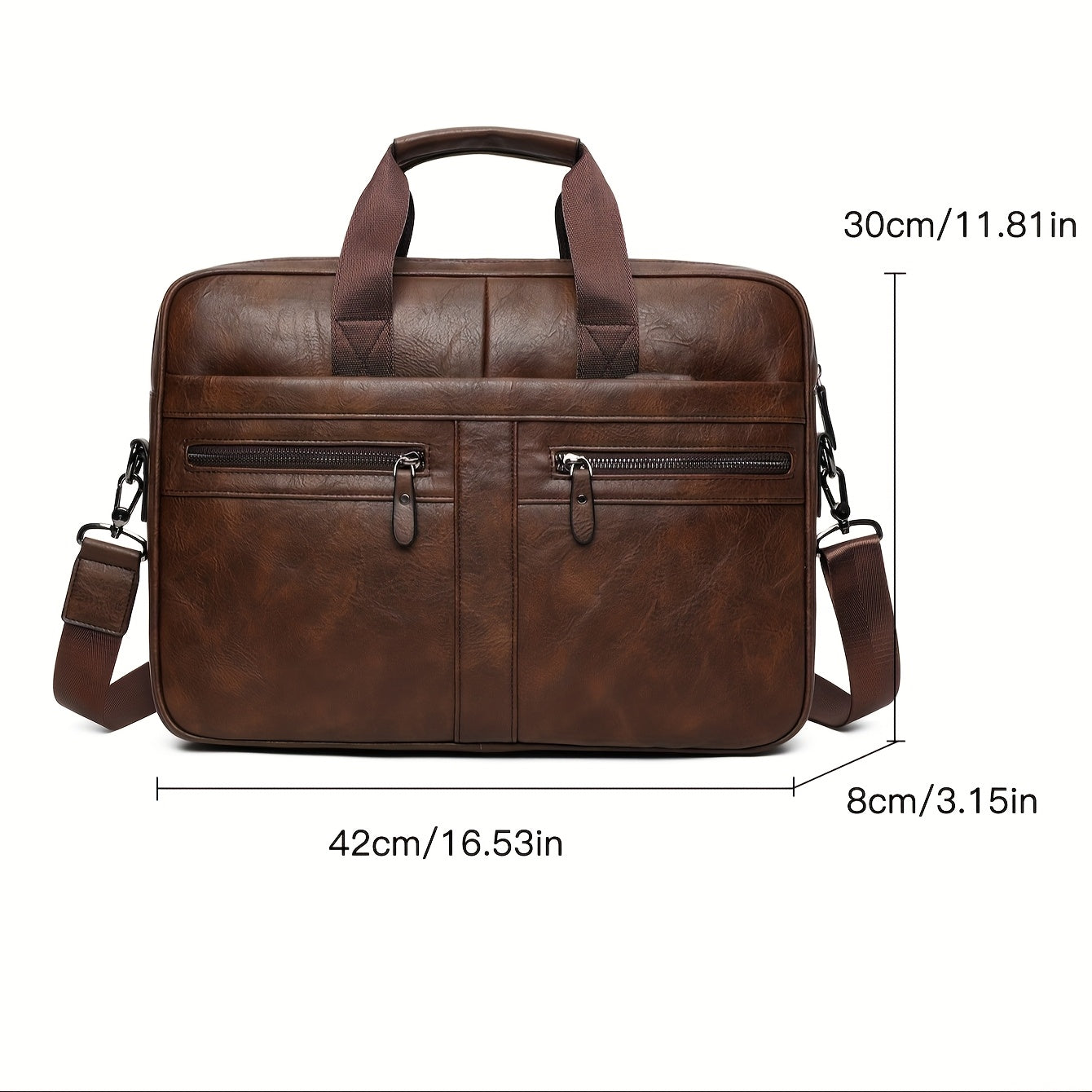 Leren Tas Heren - Waterdichte Laptoptas Vintage Schooltas 5