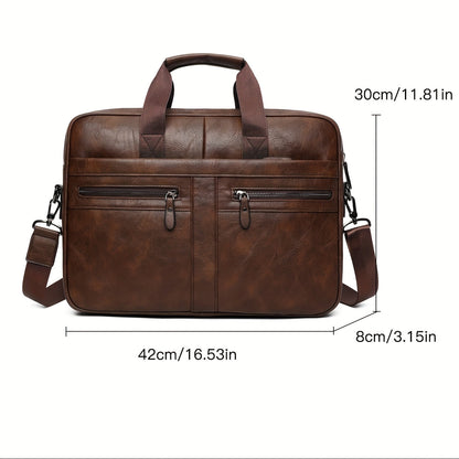 Leren Tas Heren - Waterdichte Laptoptas Vintage Schooltas 5