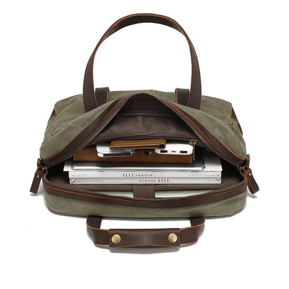 Vintage Laptoptas Heren - Waterdichte 15.6 Inch Canvas Tas 3