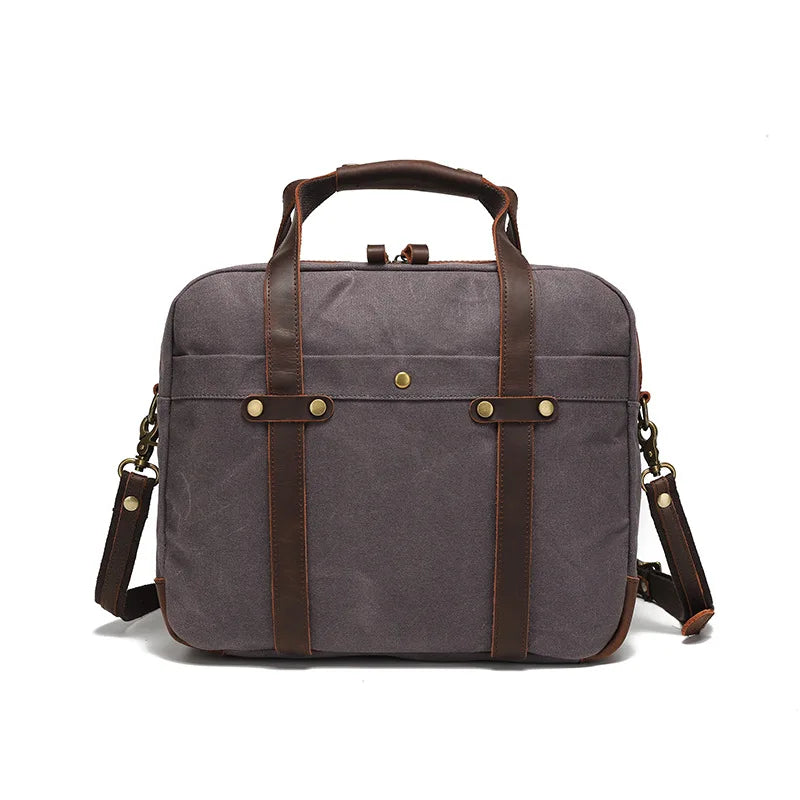 Vintage Laptoptas Heren - Waterdichte 15.6 Inch Canvas Tas 6