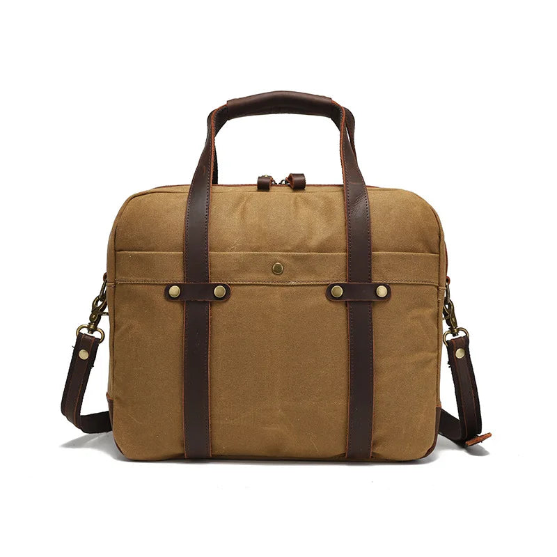 Vintage Laptoptas Heren - Waterdichte 15.6 Inch Canvas Tas 7